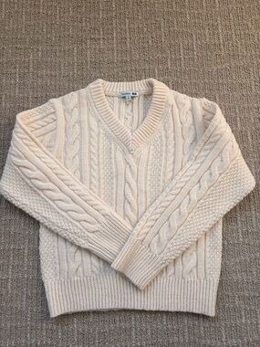 JW ANDERSON x Uniqlo Cream Cable V-Neck Sweater
